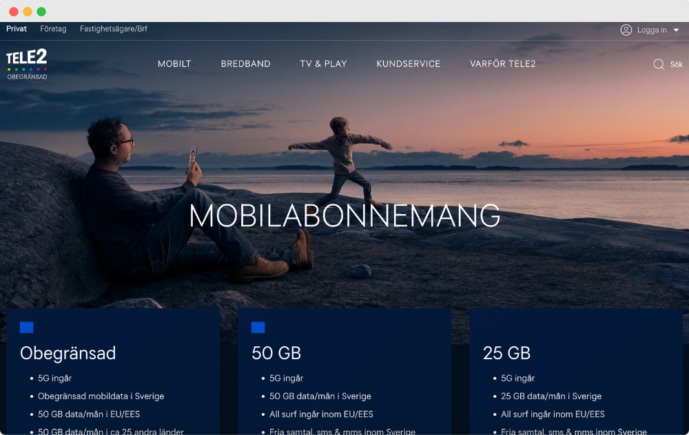 Tele2 mobilabonnemang