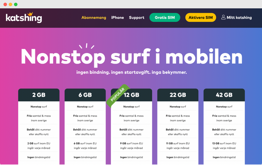 Katshing mobilabonnemang