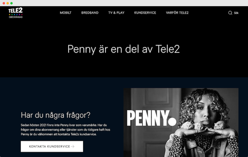 penny-mobilabonnemang Penny mobilabonnemang är nu Tele2
